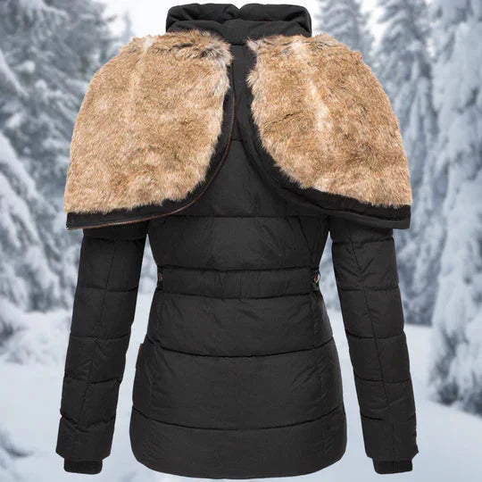 Valenzora - Hooded fur-lined puffer jacket for women
