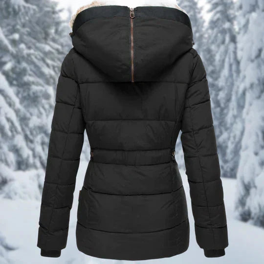 Valenzora - Hooded fur-lined puffer jacket for women
