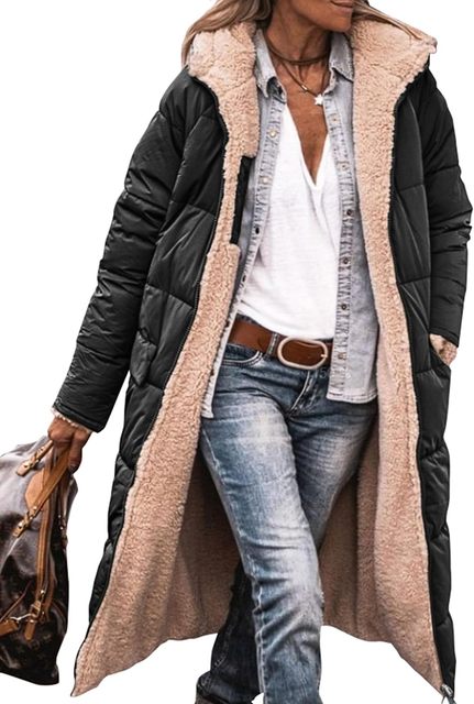 Valenzora - Women's Hooded Sherpa - Fleece-lined Puffer Jacket