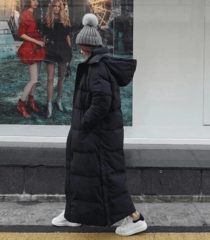 Valenzora | Langer Kapuzen-Daunenparka für Damen