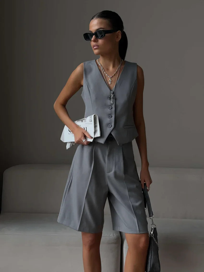 Lavelle™ - Summer Vest and Shorts Set