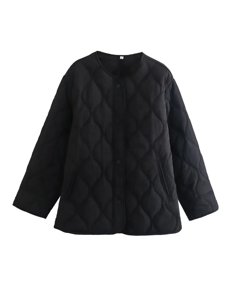 Valenzora - Quilted Oversized Jacket with Snap Buttons