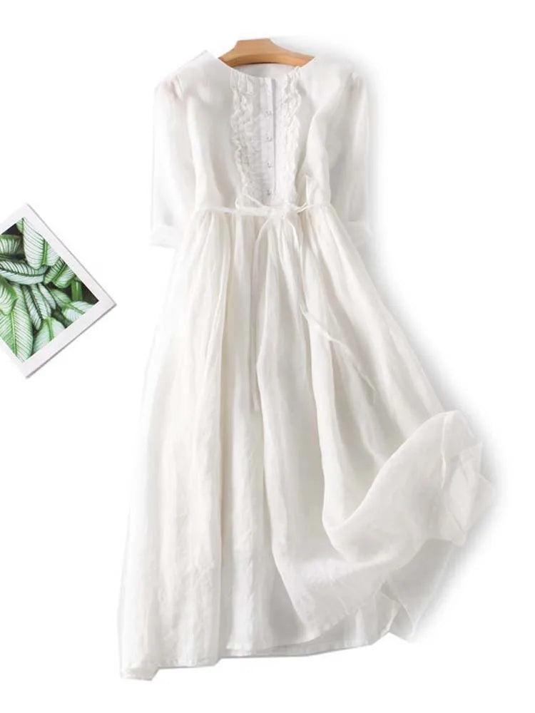Valenzora | Elegantes Leinenkleid