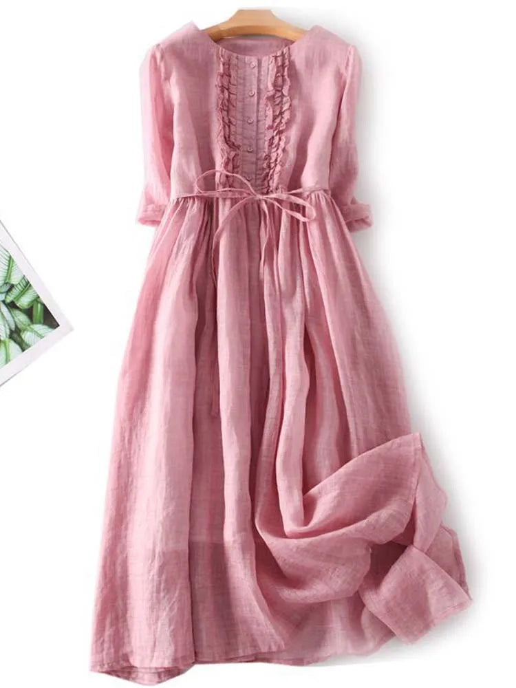 Valenzora | Elegantes Leinenkleid