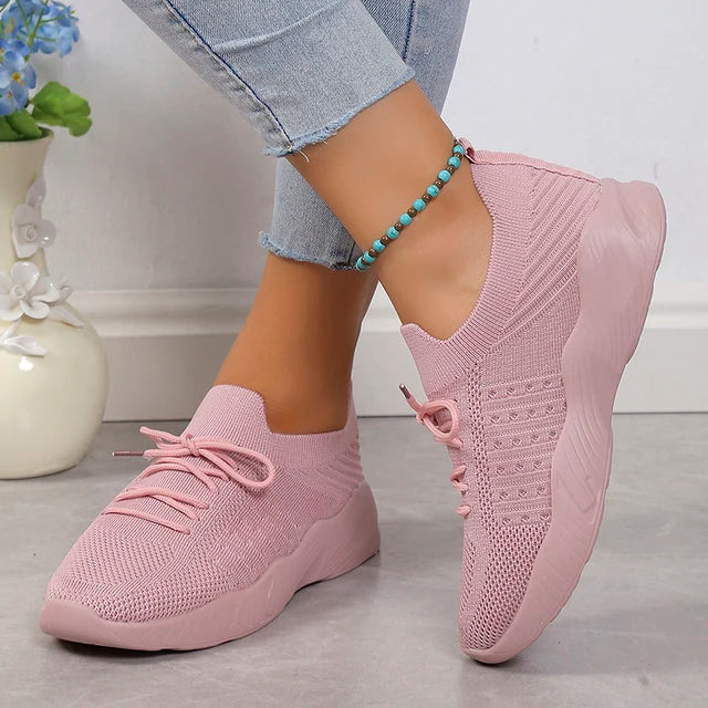 Women's Mesh Breathable Lace-Up Sneakers