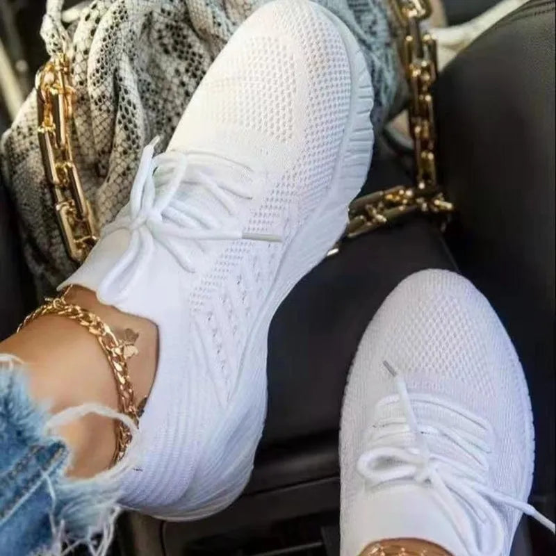 Women's Mesh Breathable Lace-Up Sneakers