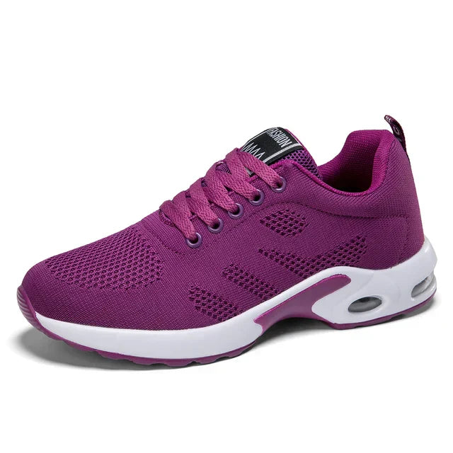 Women's Breathable Lightweight White Running Shoes