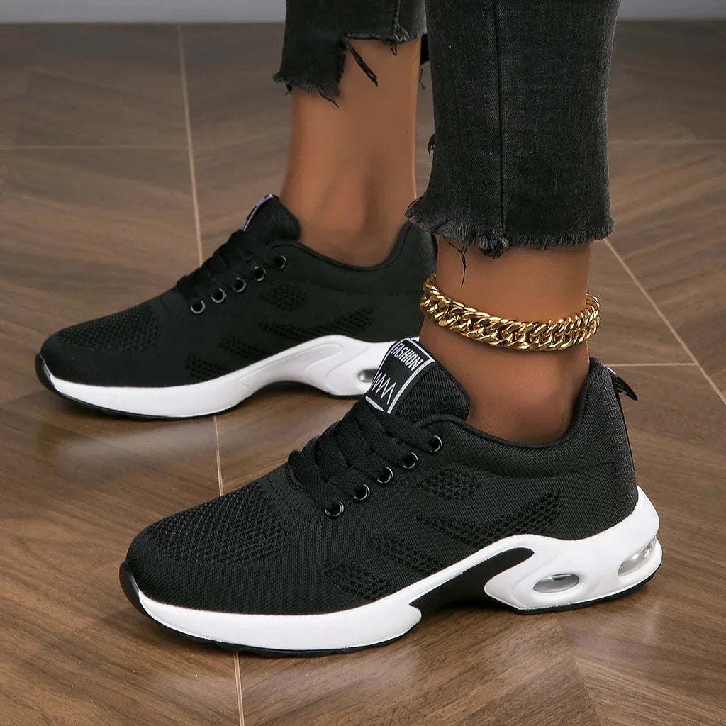 Women's Breathable Lightweight White Running Shoes