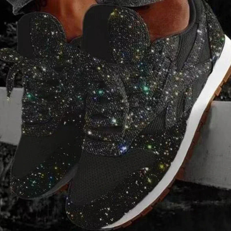 Valenzora | Glittery sequined sports shoes