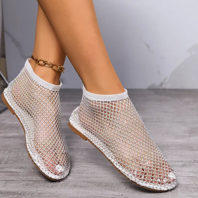 Valenzora | Mesh slippers with a flat heel