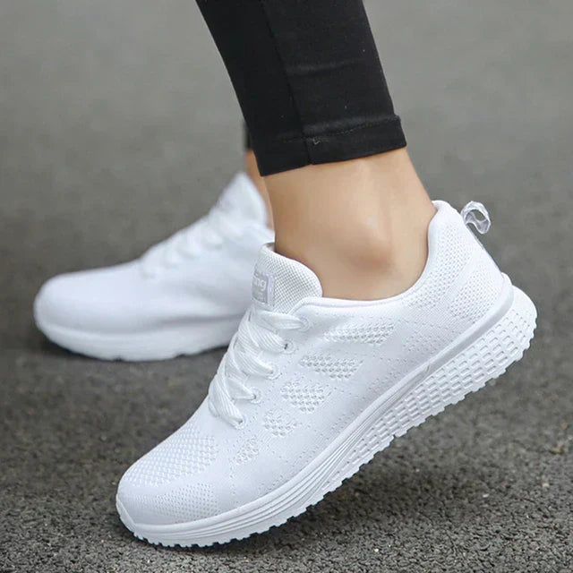 Damen atmungsaktive Mesh-Stoff-Schnürsneaker