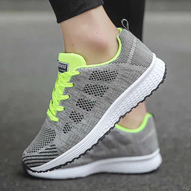 Damen atmungsaktive Mesh-Stoff-Schnürsneaker