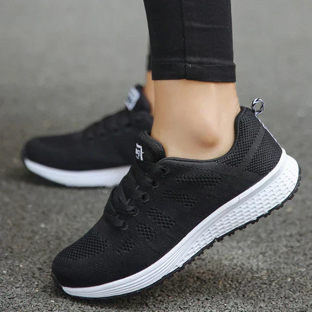 Damen atmungsaktive Mesh-Stoff-Schnürsneaker