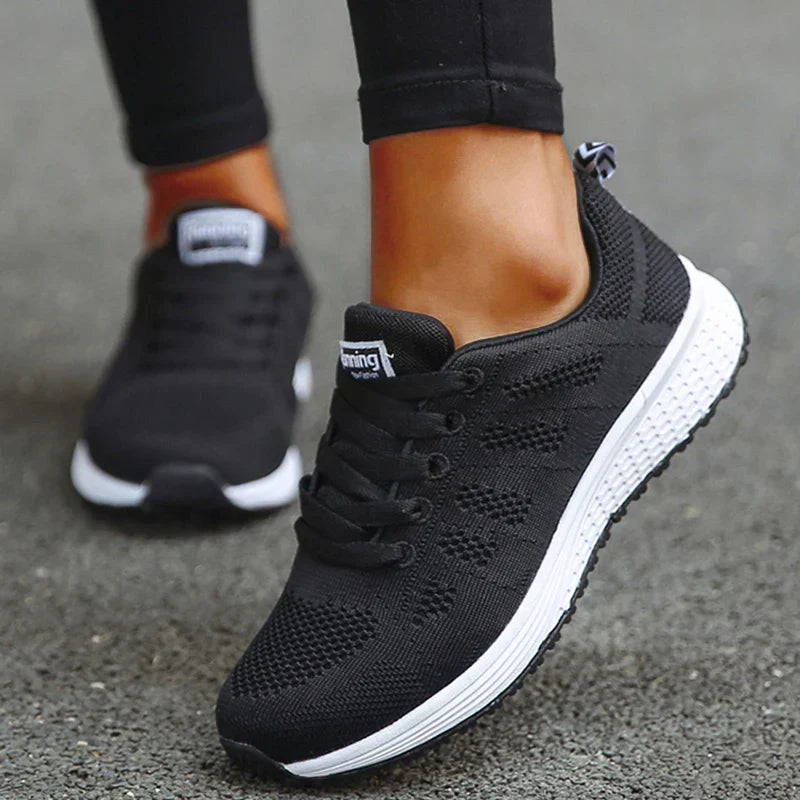 Damen atmungsaktive Mesh-Stoff-Schnürsneaker