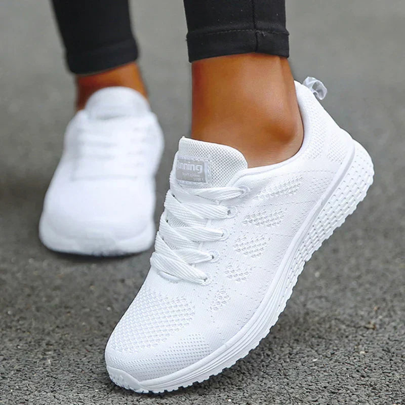 Damen atmungsaktive Mesh-Stoff-Schnürsneaker