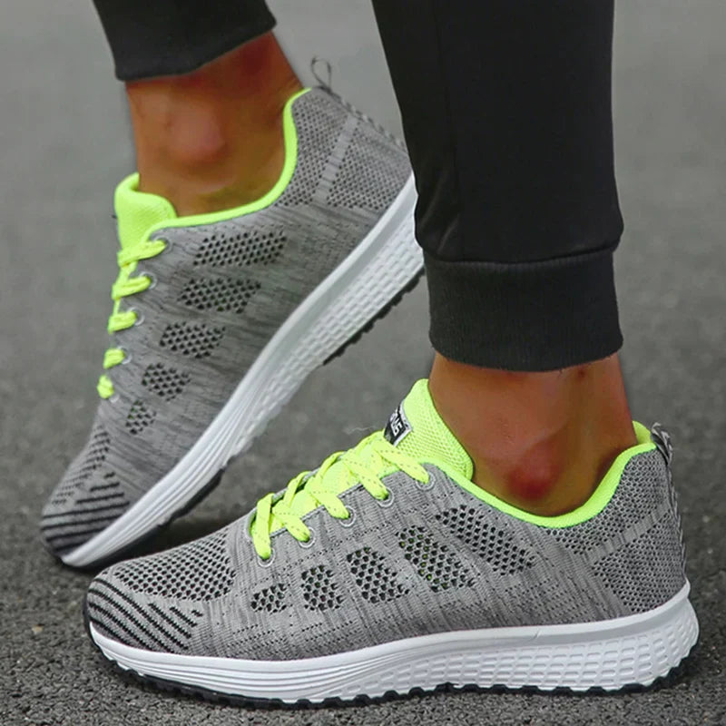 Damen atmungsaktive Mesh-Stoff-Schnürsneaker