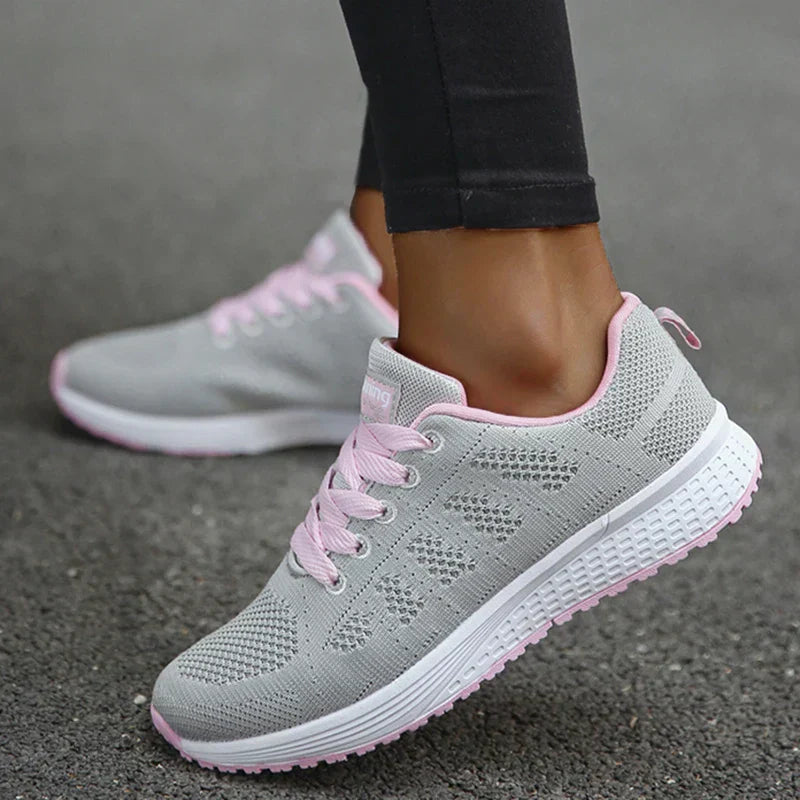 Damen atmungsaktive Mesh-Stoff-Schnürsneaker