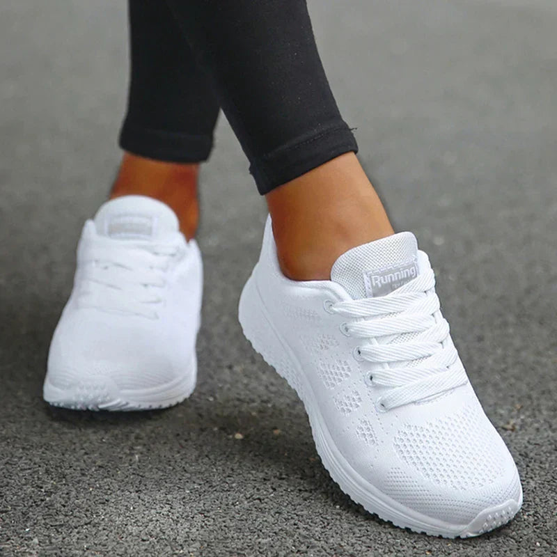 Damen atmungsaktive Mesh-Stoff-Schnürsneaker