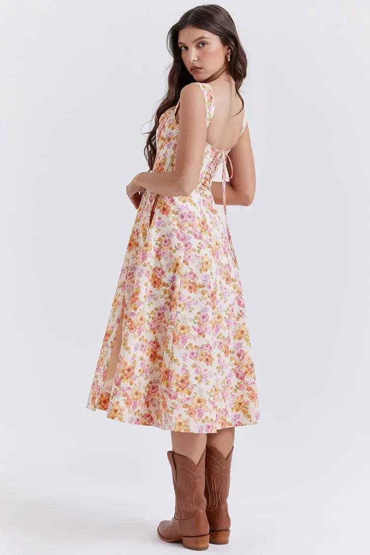 Valenzora | Printed floral dress, corset style