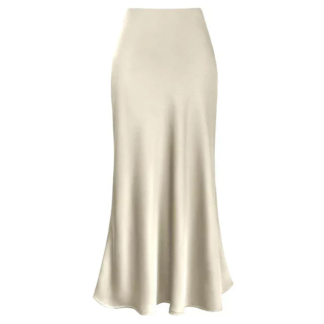 Valenzora | Fashion Long Shiny Satin Skirt