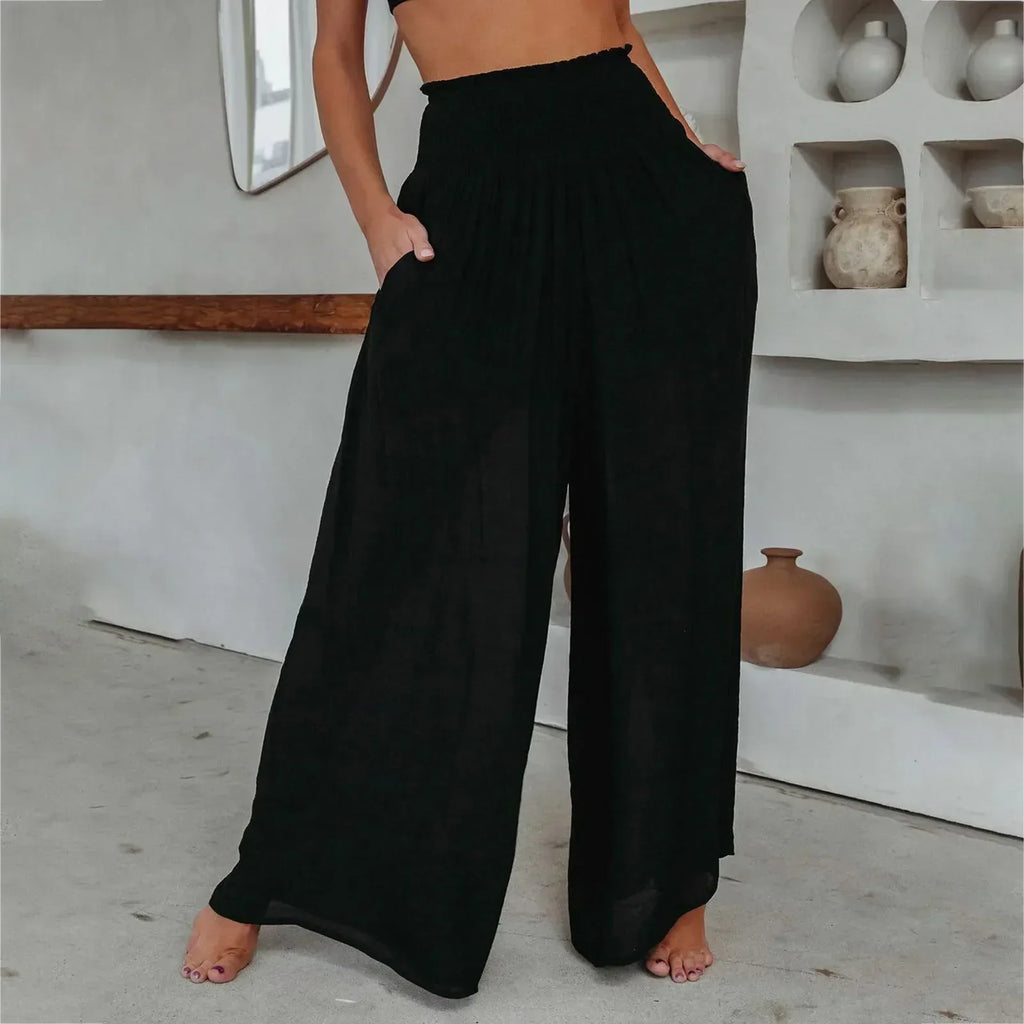 Valenzora - Elegance Unleashed: High-waisted Palazzo Perfection for Women