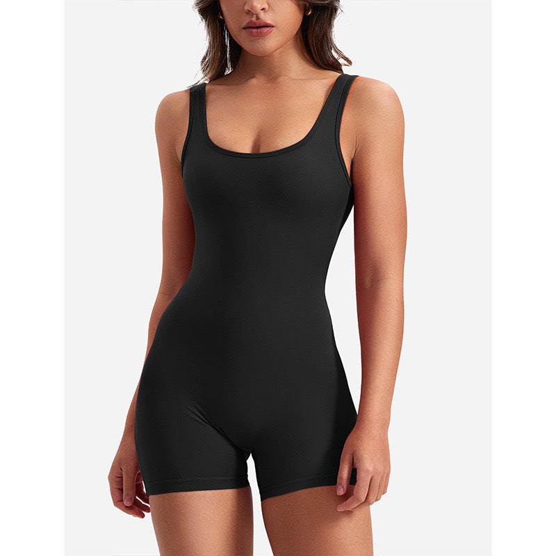 Valenzora | Sleeveless Scrunch Bum Short Jumpsuit Jumpsuit Fitness Clothing