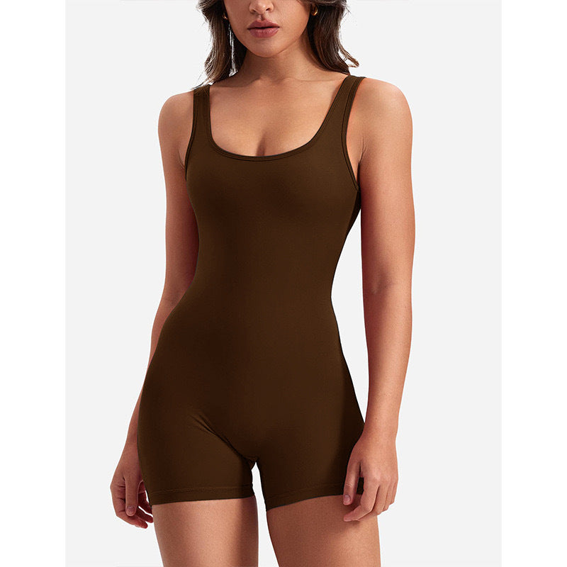 Valenzora | Sleeveless Scrunch Bum Short Jumpsuit Jumpsuit Fitness Clothing