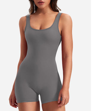 Valenzora | Sleeveless Scrunch Bum Short Jumpsuit Jumpsuit Fitness Clothing