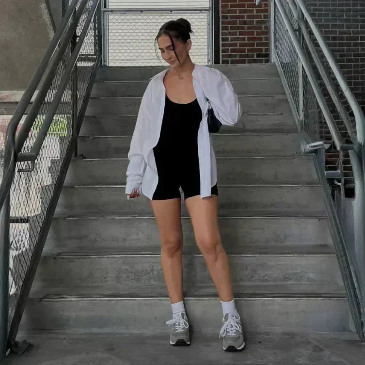 Valenzora | Sleeveless Scrunch Bum Short Jumpsuit Jumpsuit Fitness Clothing