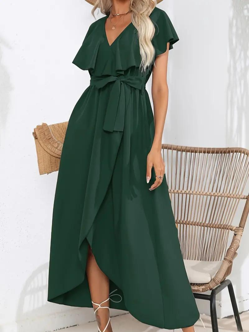 Valenzora | Flowing, elegant V-neck dress