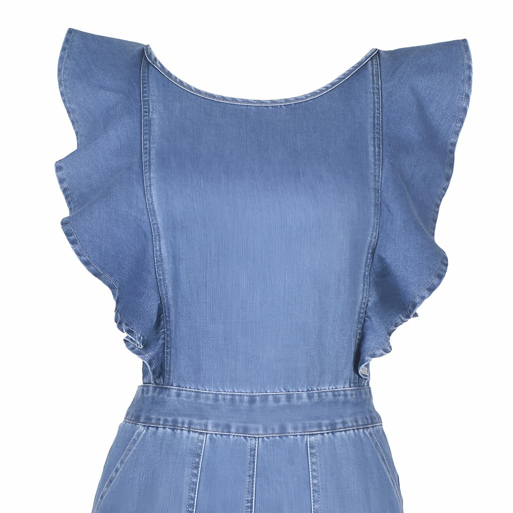 Valenzora | Jeans-Jumpsuit mit Rüschen