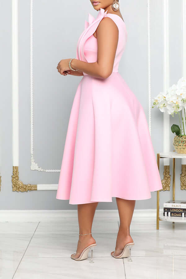Valenzora | One Shoulder Midi Dress Elegant A-line Fit Sculpted Details Festive Wear