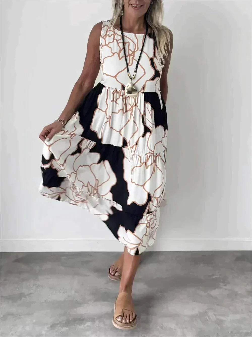 Printed sleeveless dress