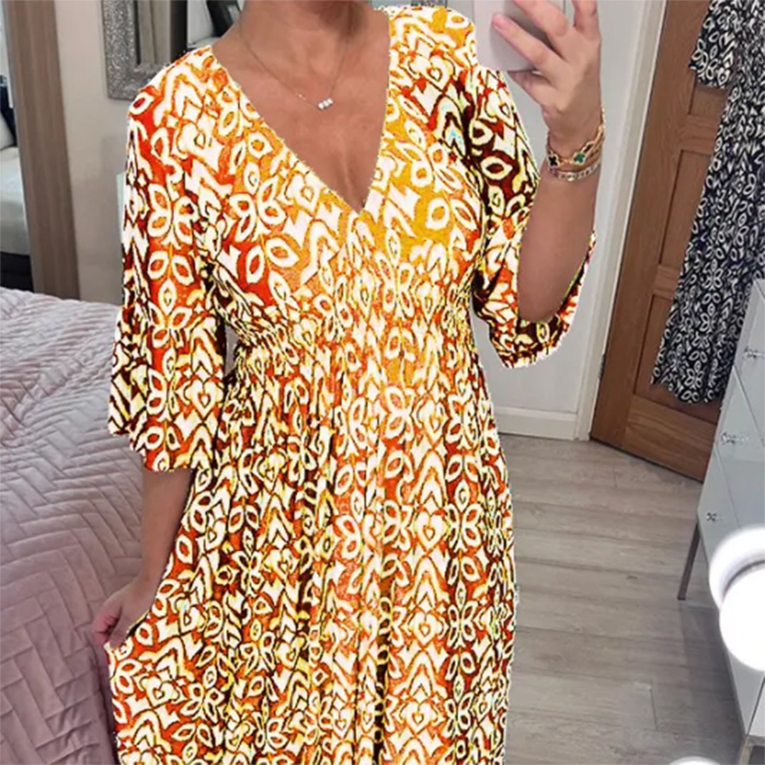 Valenzora | Casual V-neck maxi dress