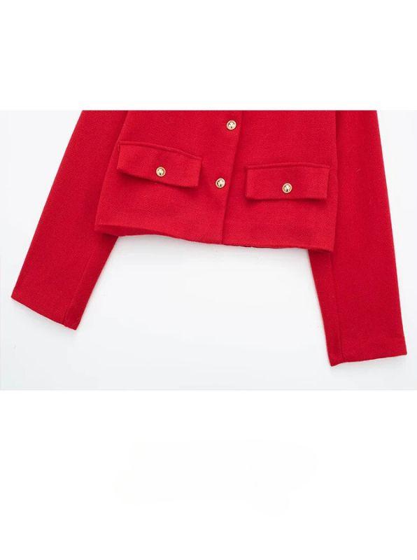 Valenzora - Trendy Buttoned Short Blazer
