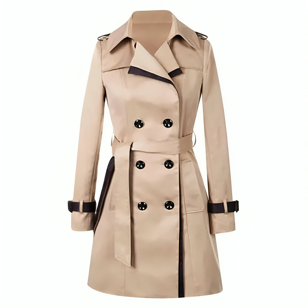 Valenzora | Elegant double-breasted windbreaker trench coat