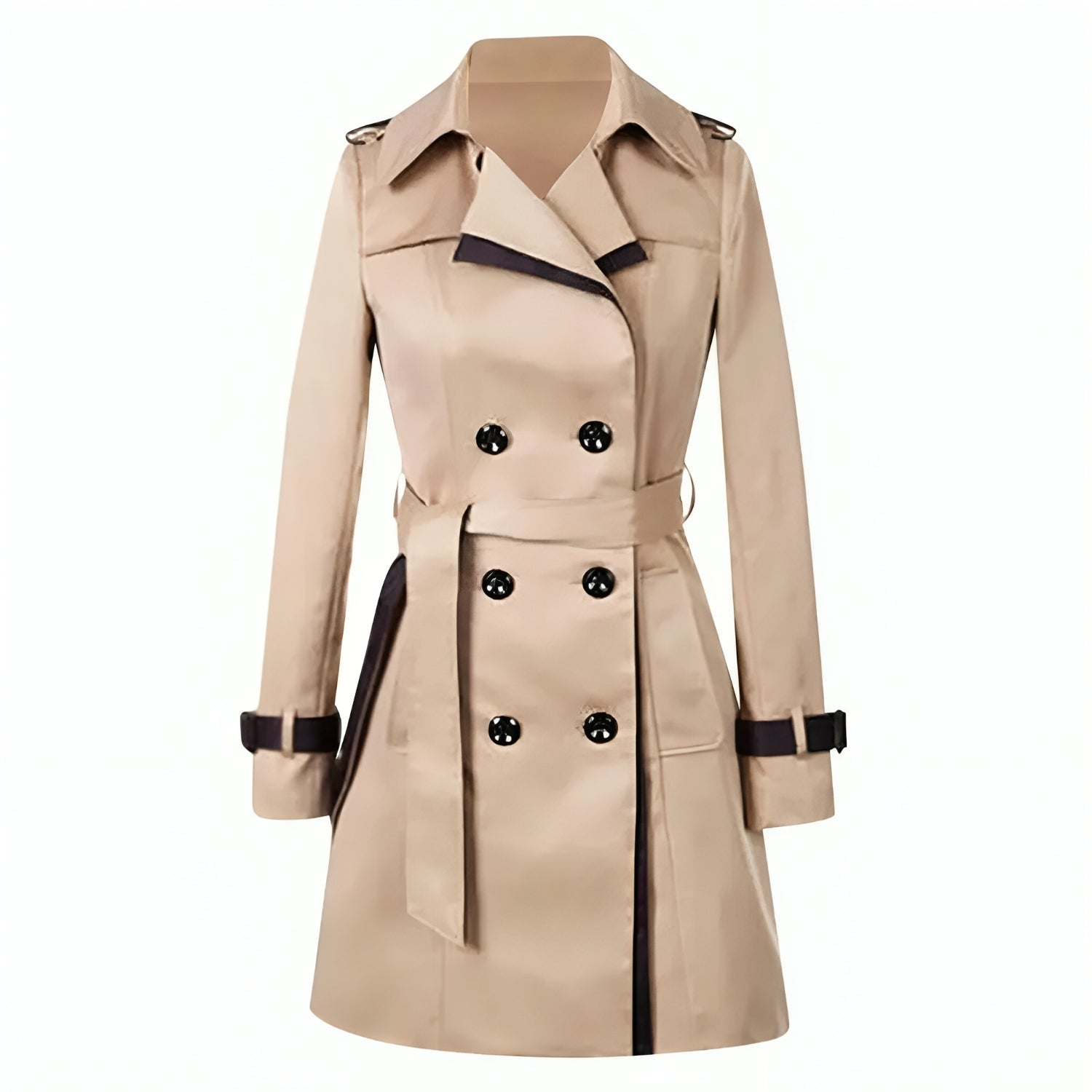 Valenzora | Elegant double-breasted windbreaker trench coat