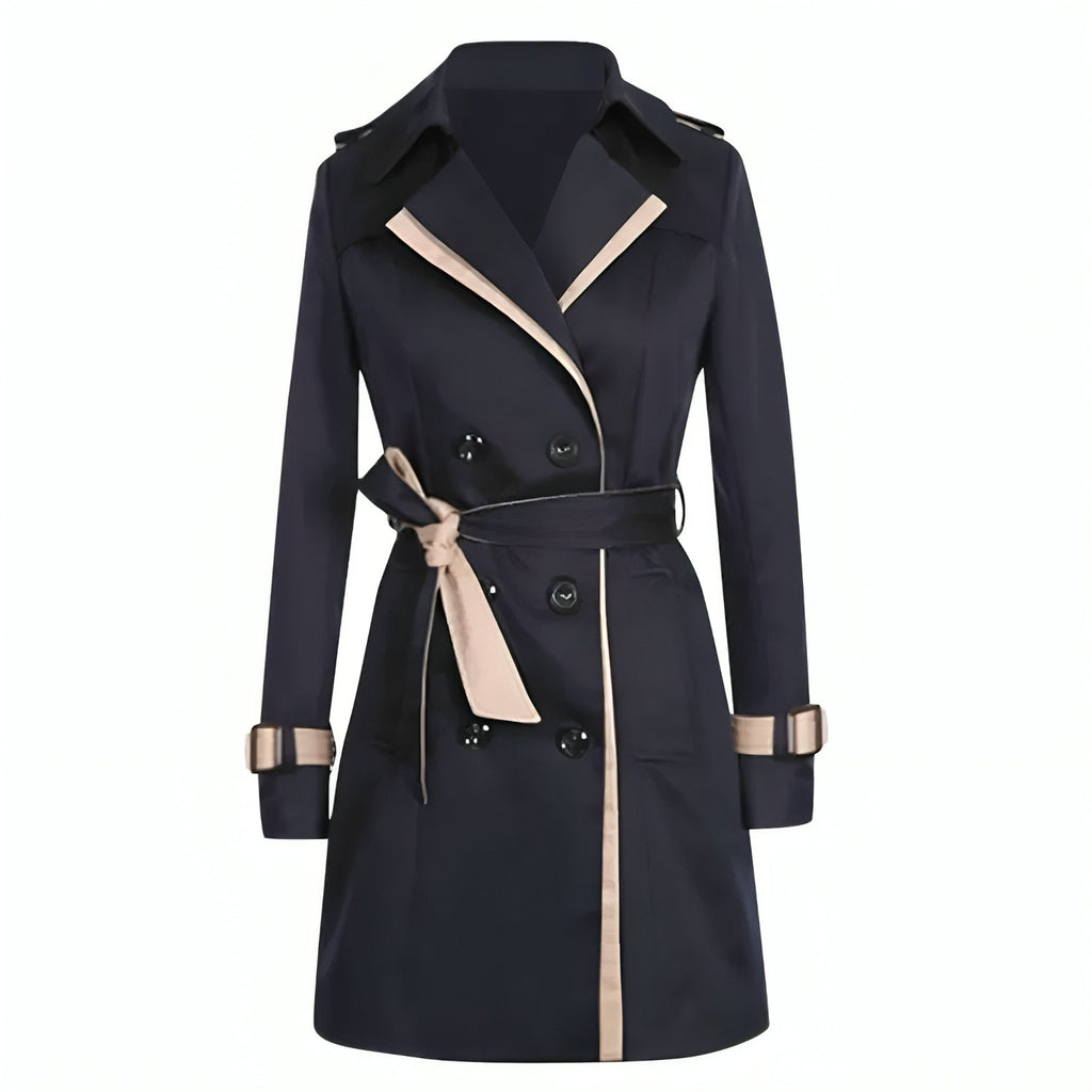 Valenzora | Elegant double-breasted windbreaker trench coat