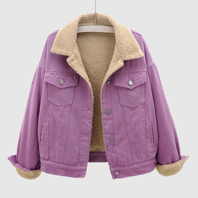 Valenzora | Stylish velvet denim jacket for women