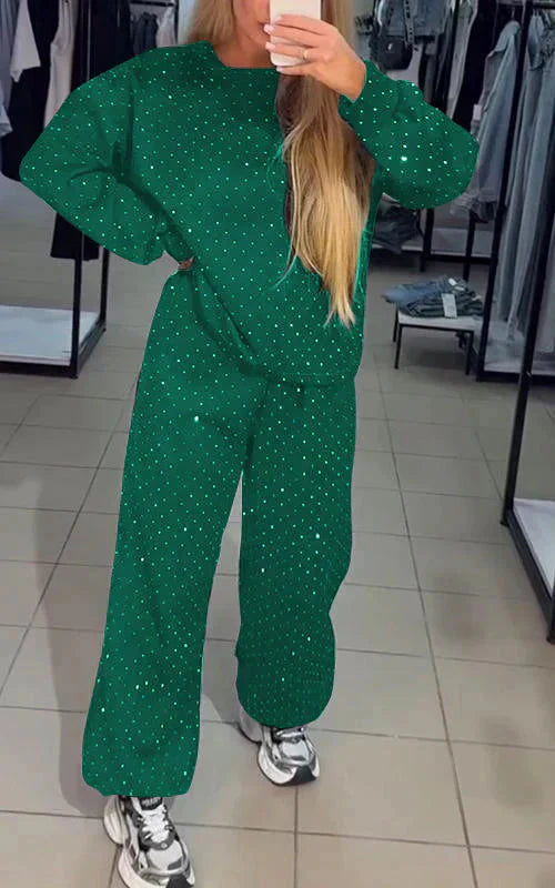 Valenzora | Sparkling Comfortable Jogging Suit Women's Clothing