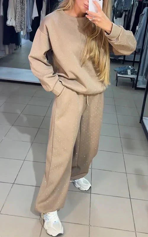Valenzora | Sparkling Comfortable Jogging Suit Women's Clothing