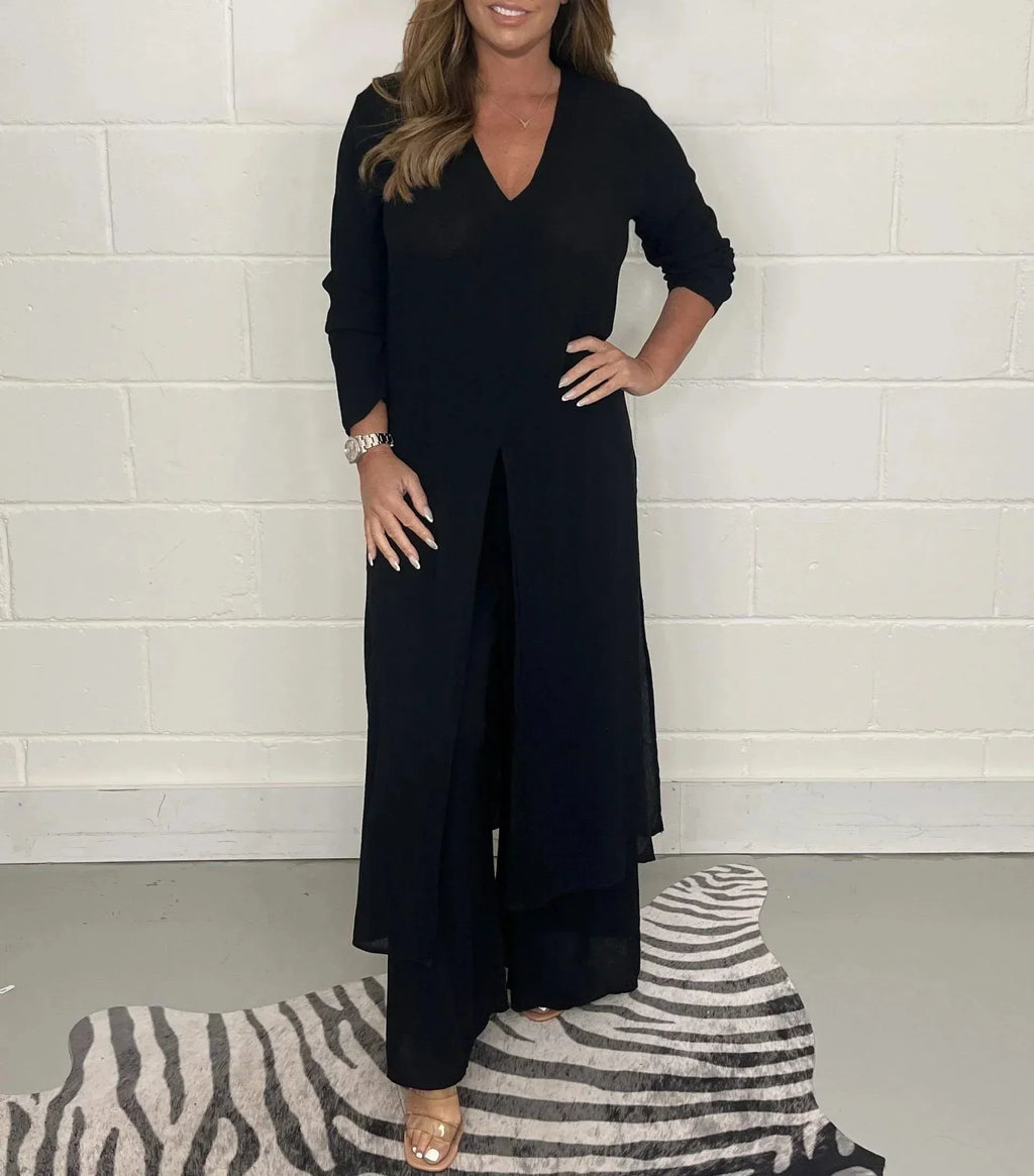 Valenzora | Set Long Sleeves Wide Leg Matching Set Women's Clothing