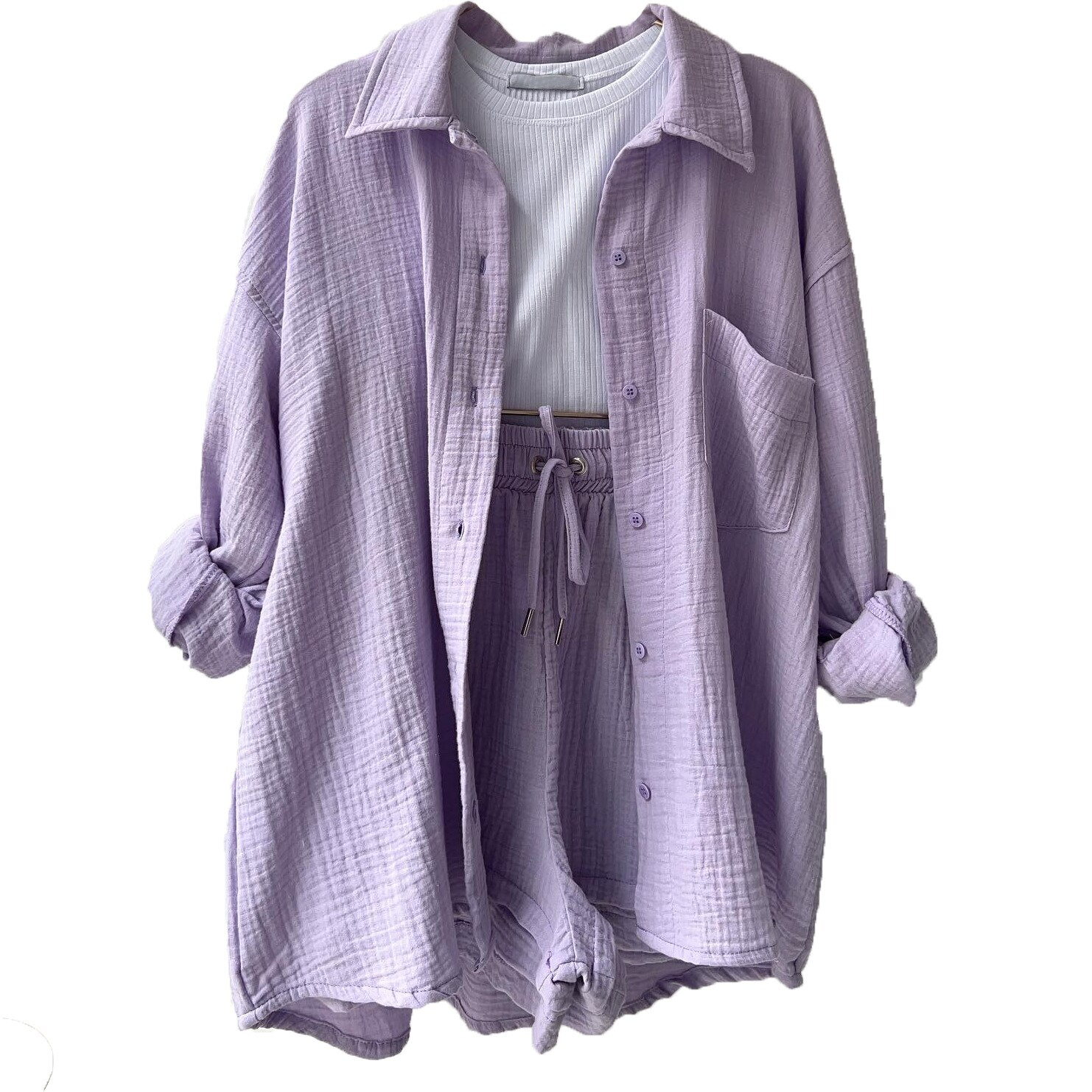 Valenzora | Set Loose Fit Summer Lounge Set Linen Set Womens