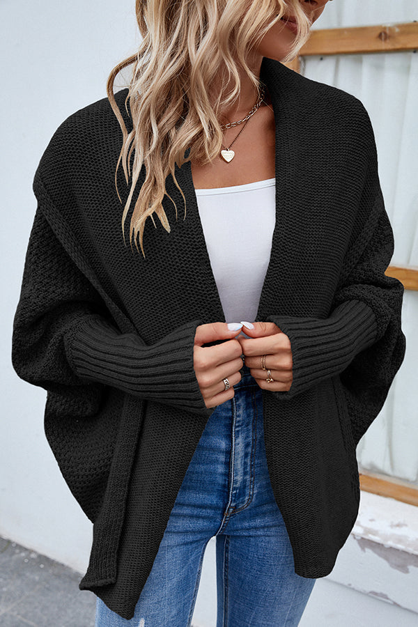 Valenzora | Elegant autumn knit cardigan with dolman sleeves for women