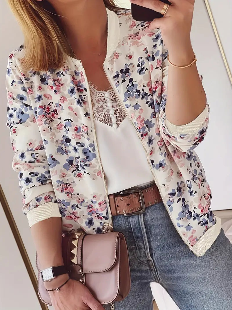Valenzora | Bomberjacke mit Blumenmuster