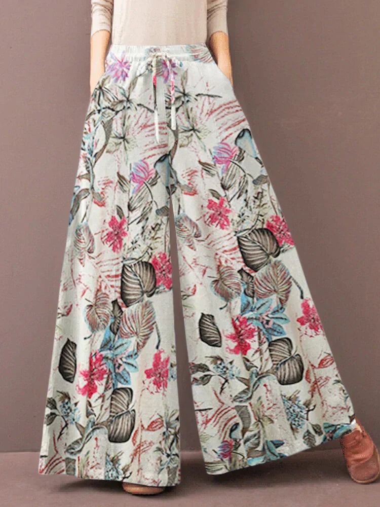 Valenzora | Chic, relaxed trousers with a floral pattern