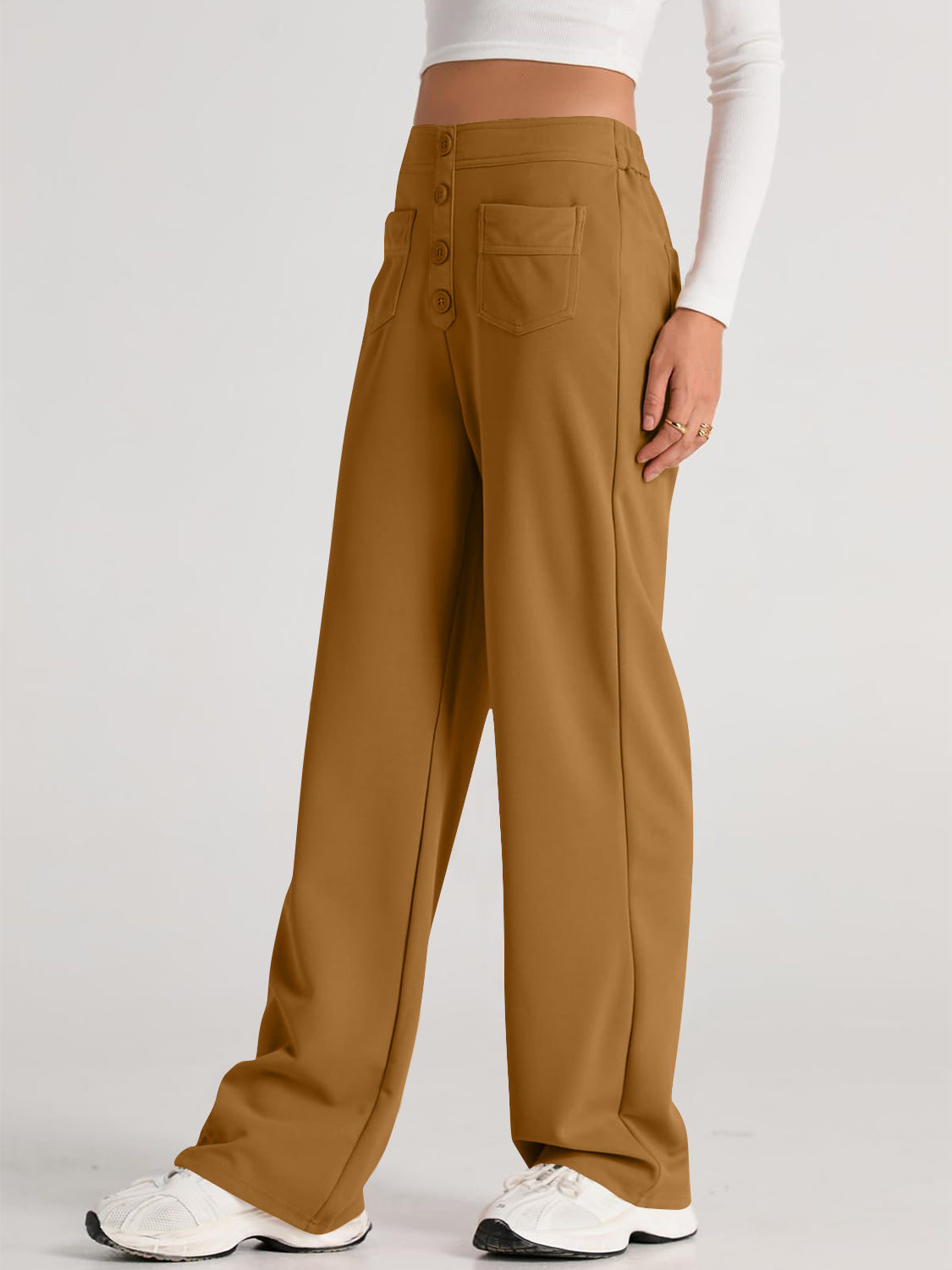 Valenzora | Wide-waisted trousers with pockets, elegant and comfortable