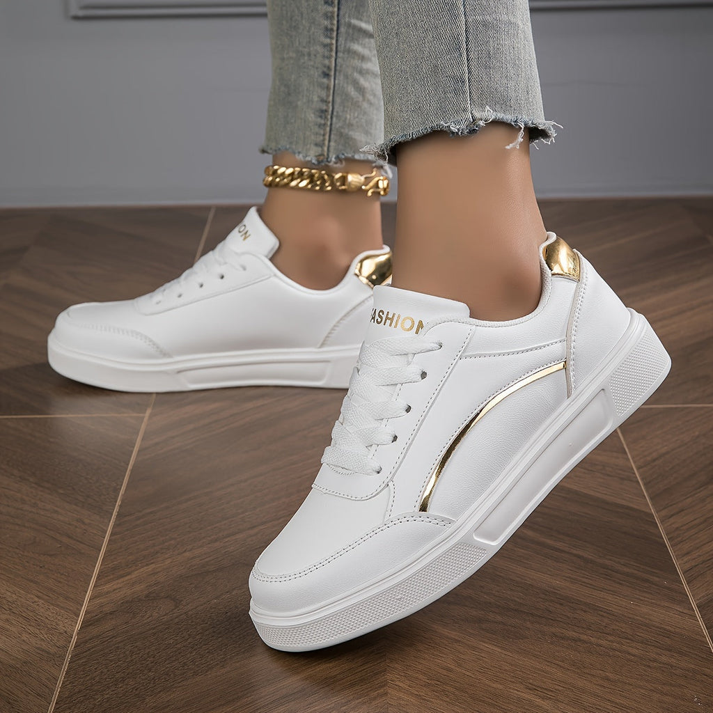 Valenzora | Women's sneakers in a solid color design with laces and a soft sole