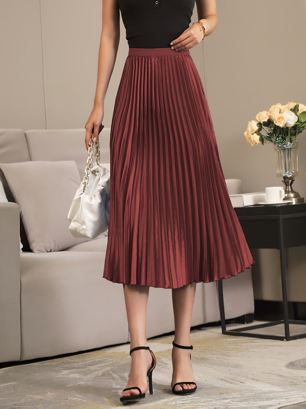 Valenzora | Elegant A-line pleated skirt