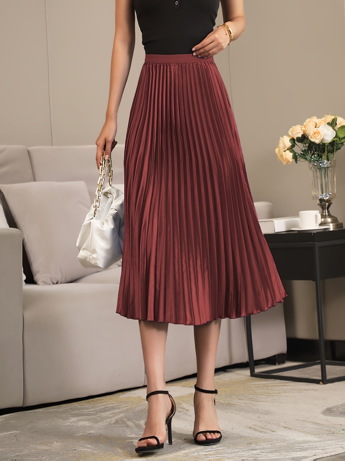 Valenzora | Elegant A-line pleated skirt